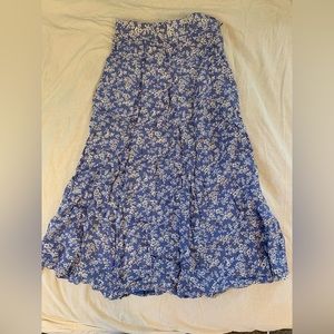 Talbots blue and white petites size 4 midi skirt